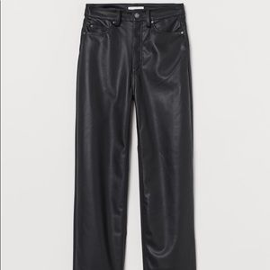 H&M Cropped Ankle Faux Leather Pants